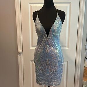 Windsor Blue Sequin Embellished Dress